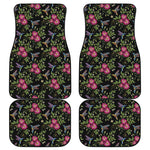 Wild Flowers And Hummingbird Print Front and Back Car Floor Mats