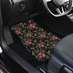 Wild Flowers And Hummingbird Print Front and Back Car Floor Mats