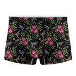 Wild Flowers And Hummingbird Print Men's Boxer Briefs