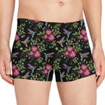 Wild Flowers And Hummingbird Print Men's Boxer Briefs
