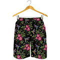 Wild Flowers And Hummingbird Print Men's Shorts
