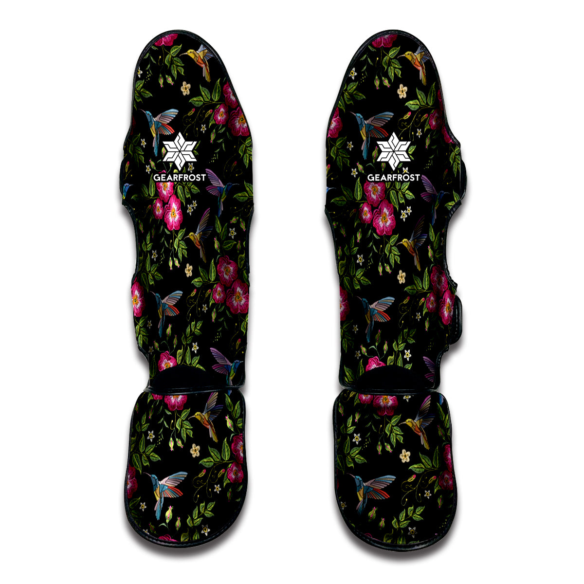 Wild Flowers And Hummingbird Print Muay Thai Shin Guard