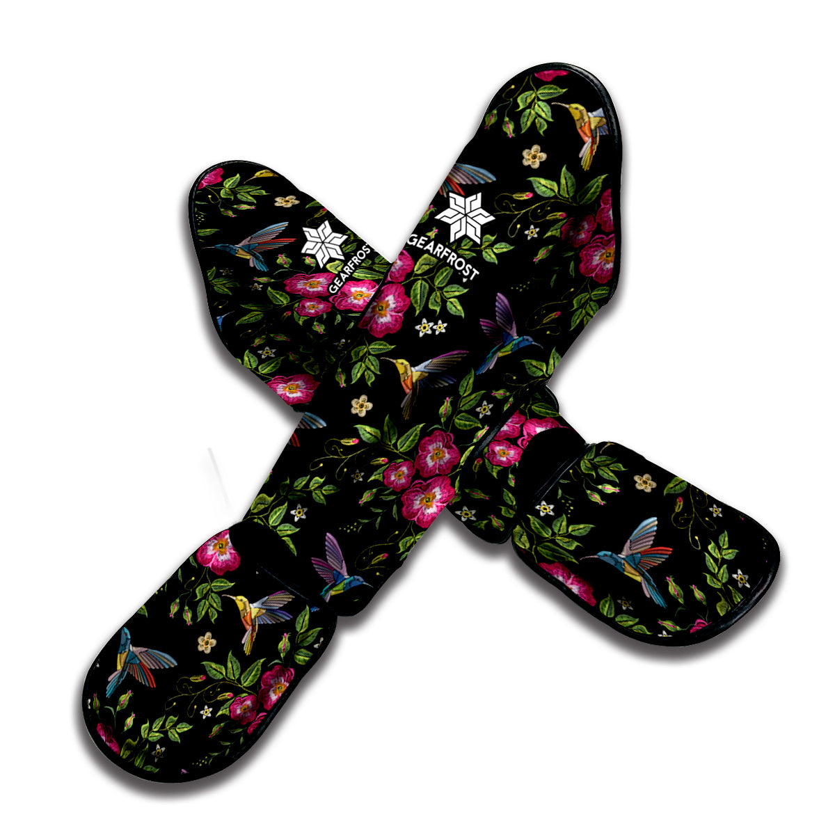 Wild Flowers And Hummingbird Print Muay Thai Shin Guard