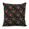 Wild Flowers And Hummingbird Print Pillow Cover