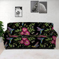 Wild Flowers And Hummingbird Print Sofa Cover