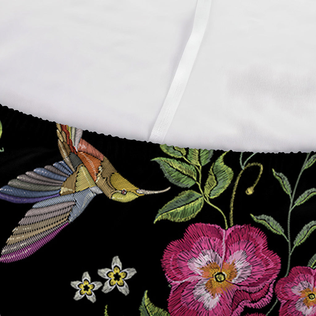 Wild Flowers And Hummingbird Print Sofa Cover