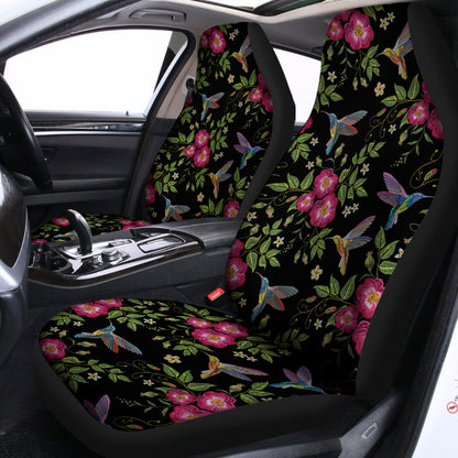 Wild Flowers And Hummingbird Print Universal Fit Car Seat Covers