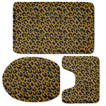 Wild Leopard Knitted Pattern Print 3 Piece Bath Mat Set