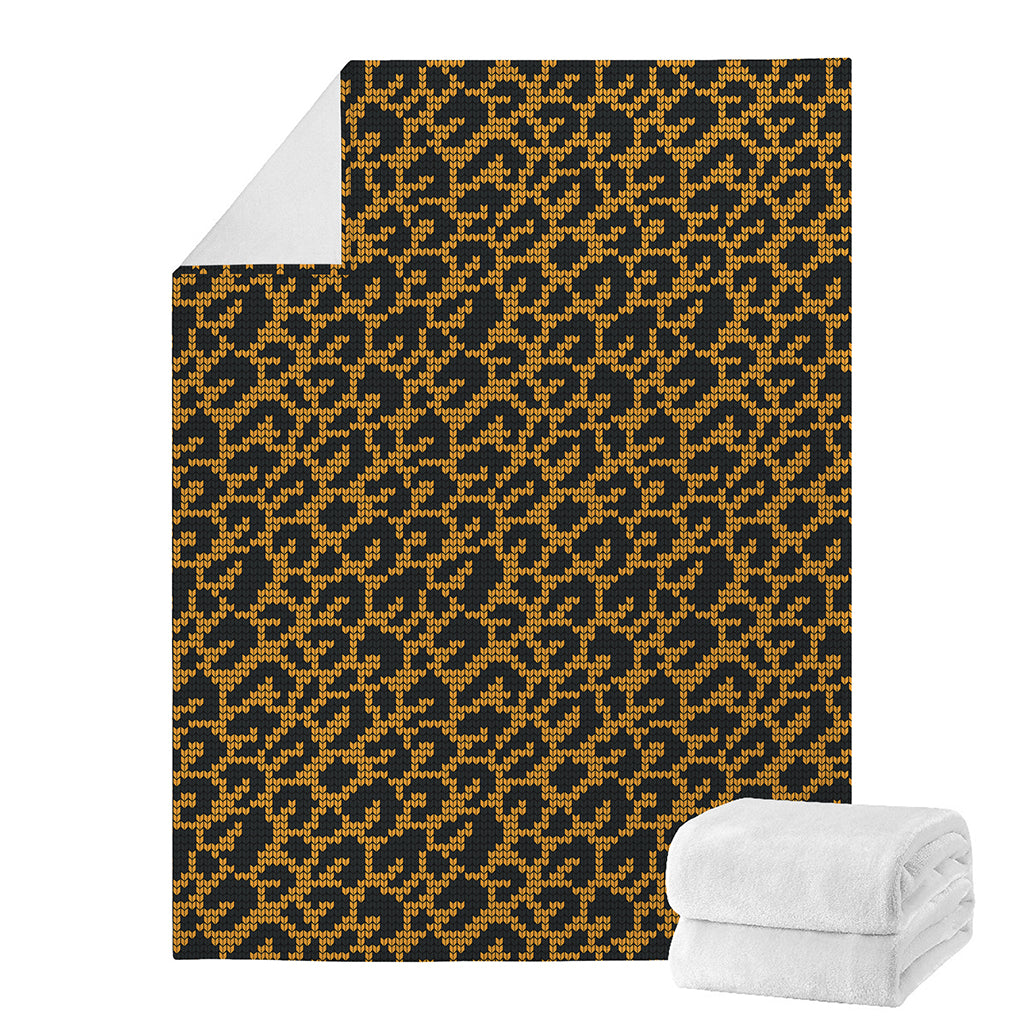 Wild Leopard Knitted Pattern Print Blanket