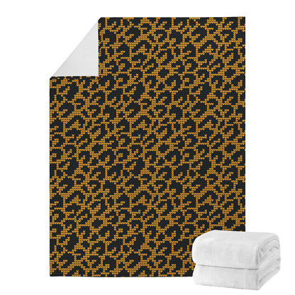 Wild Leopard Knitted Pattern Print Blanket