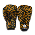Wild Leopard Knitted Pattern Print Boxing Gloves