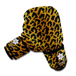 Wild Leopard Knitted Pattern Print Boxing Gloves