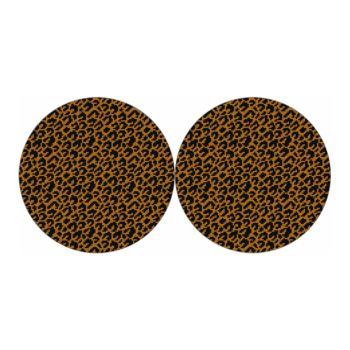 Wild Leopard Knitted Pattern Print Car Coasters