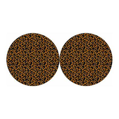 Wild Leopard Knitted Pattern Print Car Coasters