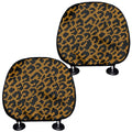 Wild Leopard Knitted Pattern Print Car Headrest Covers
