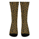 Wild Leopard Knitted Pattern Print Crew Socks