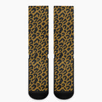 Wild Leopard Knitted Pattern Print Crew Socks
