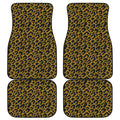 Wild Leopard Knitted Pattern Print Front and Back Car Floor Mats