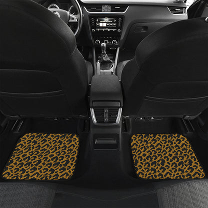 Wild Leopard Knitted Pattern Print Front and Back Car Floor Mats