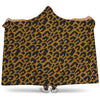Wild Leopard Knitted Pattern Print Hooded Blanket