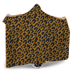 Wild Leopard Knitted Pattern Print Hooded Blanket
