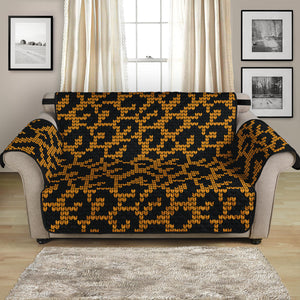 Wild Leopard Knitted Pattern Print Loveseat Protector