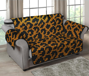 Wild Leopard Knitted Pattern Print Loveseat Protector