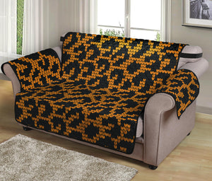 Wild Leopard Knitted Pattern Print Loveseat Protector