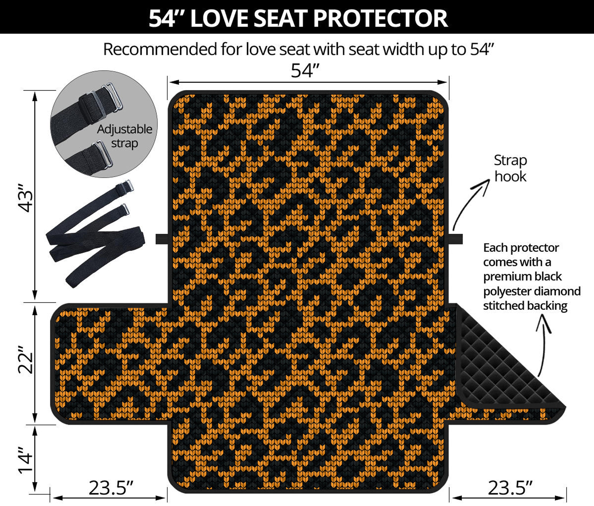 Wild Leopard Knitted Pattern Print Loveseat Protector