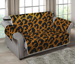 Wild Leopard Knitted Pattern Print Loveseat Protector