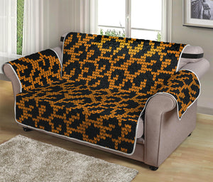 Wild Leopard Knitted Pattern Print Loveseat Protector