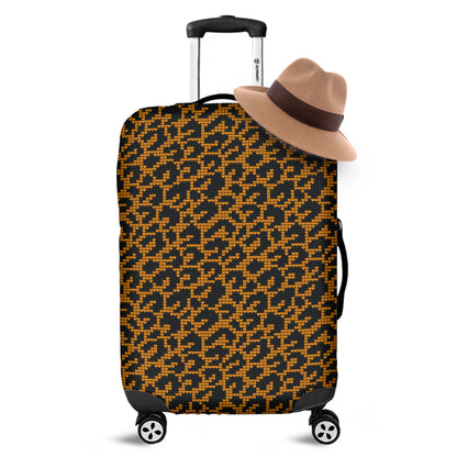 Wild Leopard Knitted Pattern Print Luggage Cover