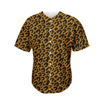 Wild Leopard Knitted Pattern Print Men's Baseball Jersey
