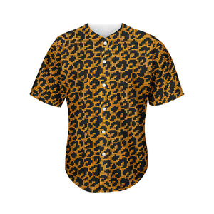 Wild Leopard Knitted Pattern Print Men's Baseball Jersey