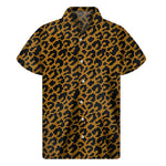 Wild Leopard Knitted Pattern Print Men's Short Sleeve Shirt