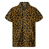 Wild Leopard Knitted Pattern Print Men's Short Sleeve Shirt