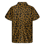 Wild Leopard Knitted Pattern Print Men's Short Sleeve Shirt
