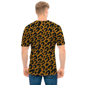 Wild Leopard Knitted Pattern Print Men's T-Shirt
