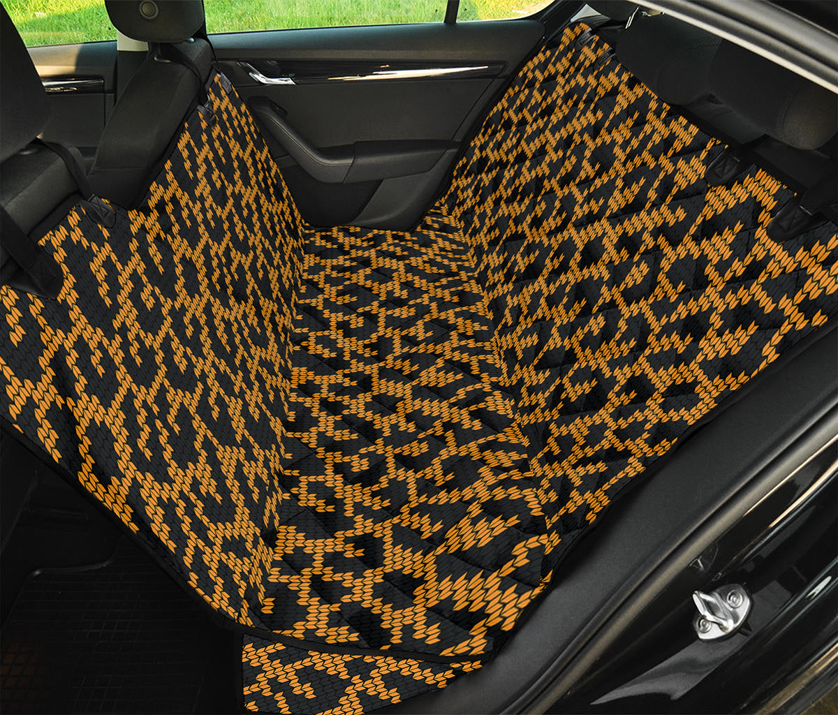 Wild Leopard Knitted Pattern Print Pet Car Back Seat Cover