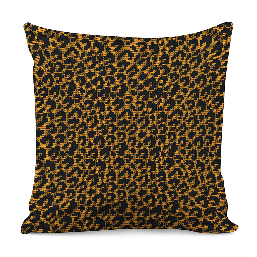 Wild Leopard Knitted Pattern Print Pillow Cover