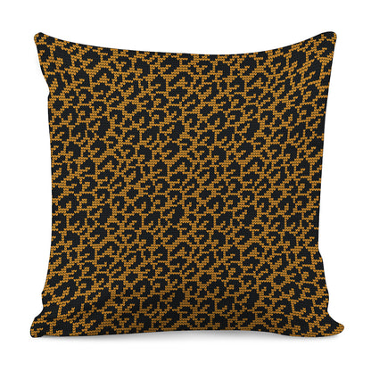 Wild Leopard Knitted Pattern Print Pillow Cover