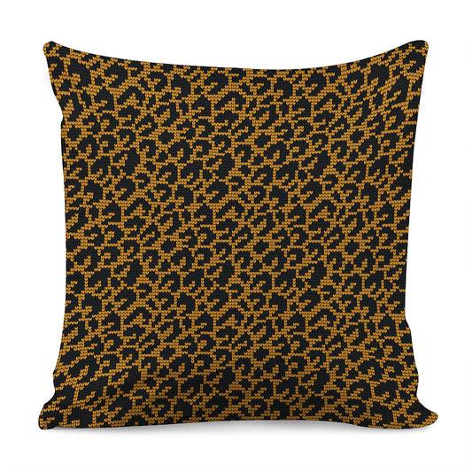 Wild Leopard Knitted Pattern Print Pillow Cover