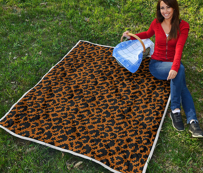 Wild Leopard Knitted Pattern Print Quilt