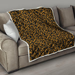 Wild Leopard Knitted Pattern Print Quilt