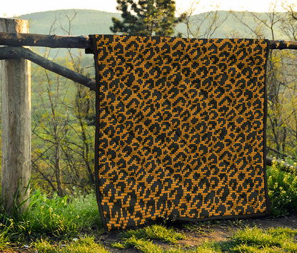 Wild Leopard Knitted Pattern Print Quilt