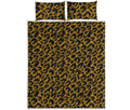 Wild Leopard Knitted Pattern Print Quilt Bed Set