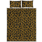 Wild Leopard Knitted Pattern Print Quilt Bed Set