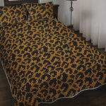 Wild Leopard Knitted Pattern Print Quilt Bed Set