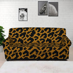 Wild Leopard Knitted Pattern Print Sofa Cover