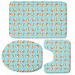 Winter Fox Pattern Print 3 Piece Bath Mat Set